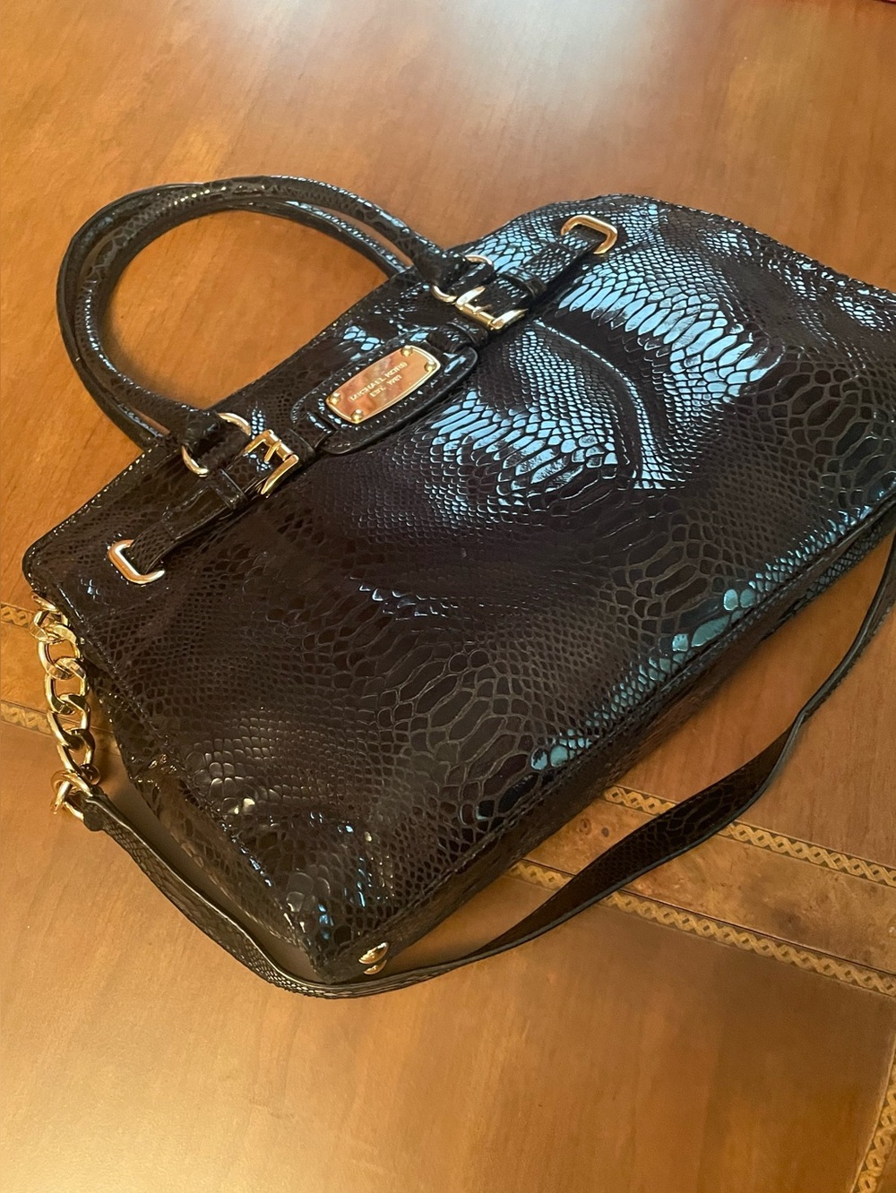 Michael Kors Genuine leather large Tote Handbag in Black